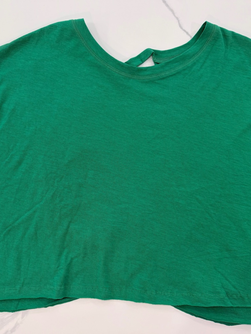 Classic Emerald Short Sleeve Tee with Back Keyhole